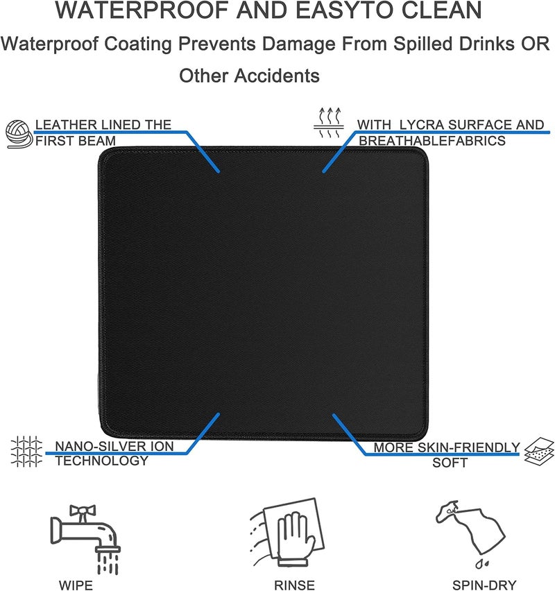 Naukay Mouse pad, Gaming Mouse pad Durable Stitched Edge, Premium-Textured Water Resist Mousepad, Non-Slip Rubber Base Mouse Pads for Computers, Laptop, Gaming, Home, Office, 11.8 x 9.9 in, Black - Image 3
